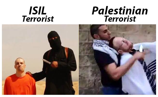 Terror is Terror - ISIS = Palestine Arabs
